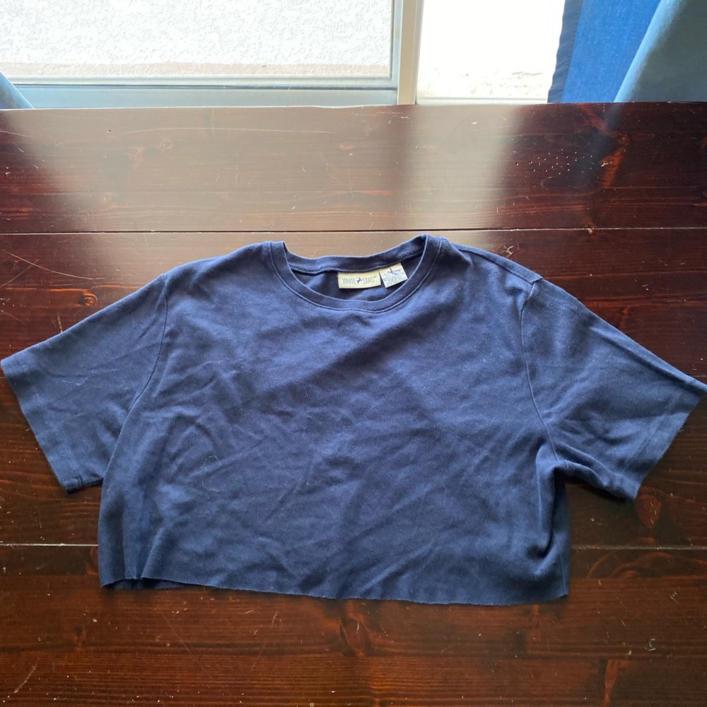 White Stag Navy Cropped Tee
